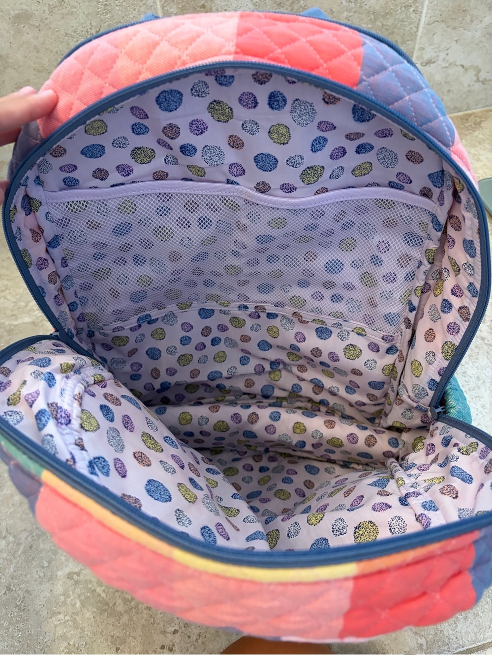 Vera Bradley Quilted Pastel Patchwork Backpack - Multicolor - Picture 5 of 7